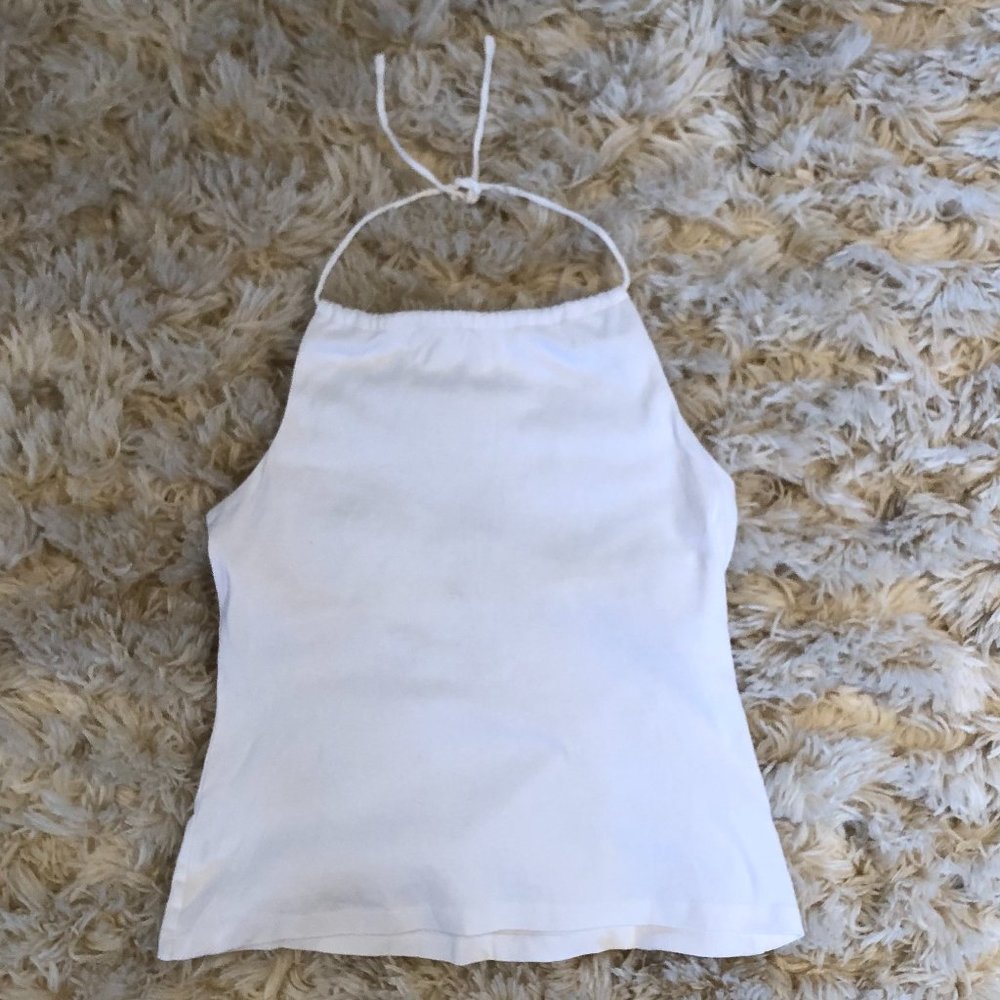 Ann Taylor LOFT - Shirt - Halter - Tie - Qt. 2 - 1 White - 1 Blue - Sz M